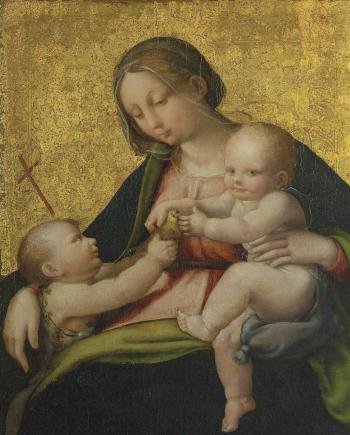 Madonna and Child with the Infant Saint John the Baptist by 
																	Andrea Sabatini