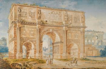 The Arch Of Constantine And Part Of The Colosseum by 
																	Franz Kaisermann