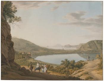 View Of Lake Averno by 
																	Giovanni Battista Lusieri