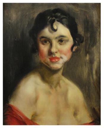 Portrait of a lady by 
																	Bertalan de Karlovsky