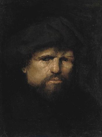 A tronie of a bearded man in a hat by 
																	Nicolas van Haeften