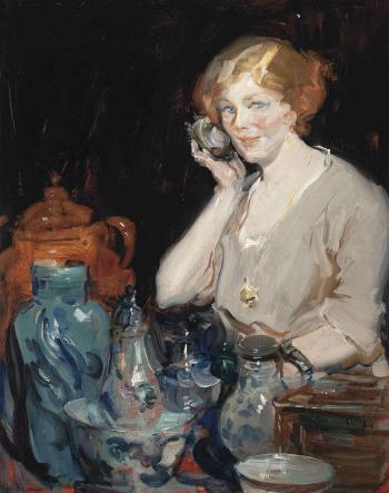 Portrait of Nell Marion Tenison, the artist's wife by 
																	Cyrus Cuneo