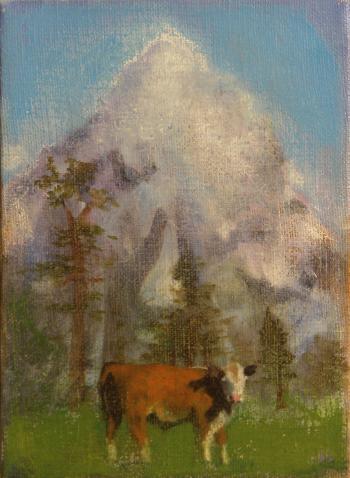 Cow with mountain by 
																	Tom Wudl