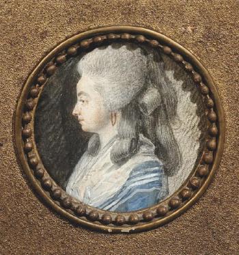 Portrait de femme en médaillon de profil by 
																	Joseph Valliere