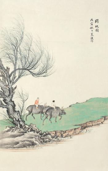 Boy And Cattle by 
																	 Wang Muqiao