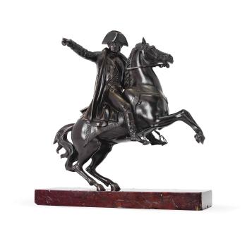 A Bronze Equestrian Model Of Napoleon Bonaparte by 
																	Charles Crozatier