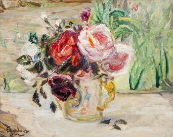 Roses in coronation mug by 
																	Florence Engelbach