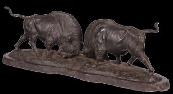 Two Fighting Buffalo by 
																	Joseph Franz Pallenberg