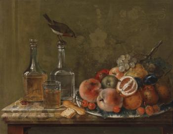 Stillleben mit Früchten und Glaskaraffen by 
																	Johann Matthias Wurzer