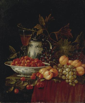 Still life with fruit, dish, jug and glass by 
																	Johannes Hannot