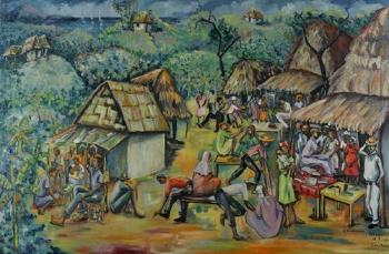 Haitian village life by 
																			Emmanuel Jolicouer