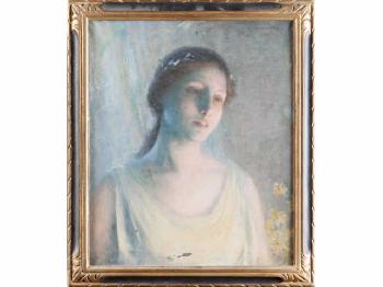 Portrait symboliste d’une femme by 
																	Etienne Azambre