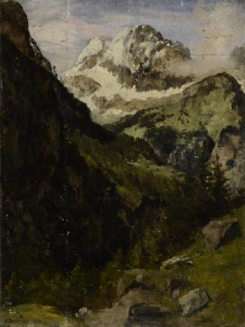 Montagne et vallée en Suisse by 
																	Constant Dutilleux