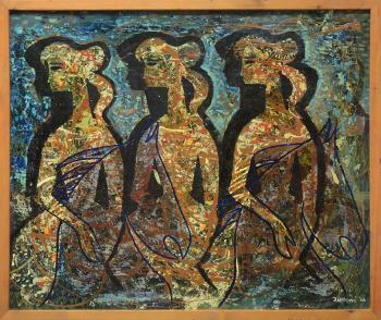 Three Ladies on Horses by 
																			Johannes Ettema