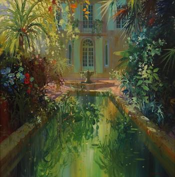 Le bassin au milieu des fleurs by 
																			Laurent Parcelier