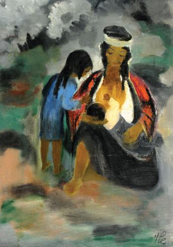 Nursing mother by 
																	Shmuel Levy Ophel