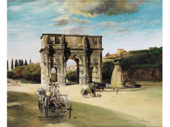 Blick auf den Konstantinsbogen im Forum von Rom by 
																	Auriel Prodan