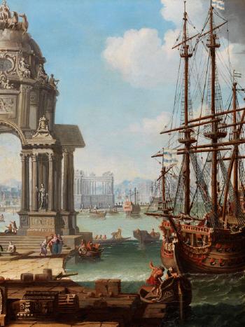 Vision einer antiken Hafenstadt by 
																			Antonio Visentini