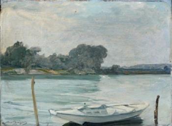 Barque sur la Seine by 
																	Adrien Gabriel Voisard-Margerie