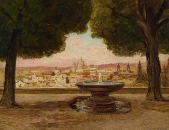 Rom. Blick vom Monte Pincio zum Vatikan. by 
																	Heinrich Putzhofen-Esters
