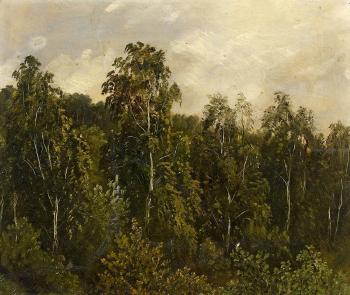Forest Study by 
																	Ferdinand von Rayski
