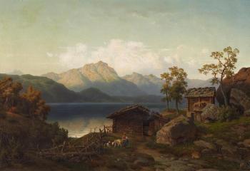 Chalets On Lake Lucerne by 
																	Leonhard Rausch