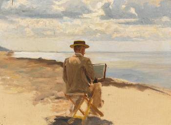 Portrait Of The Painter On The Latvian Coast by 
																	Oskar Freiwirth-Lutzow