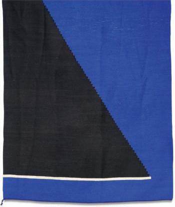 Geometrisk mønster i blåt, sort og hvidt by 
																	Kim Naver