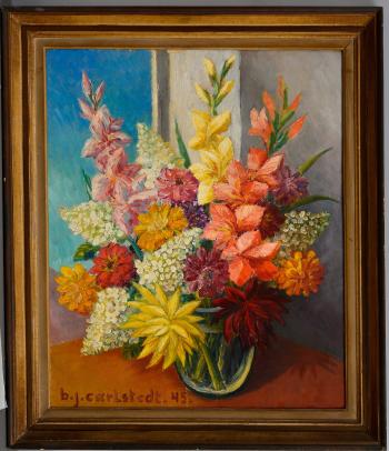 Still life with flowers by 
																			Birger Carlstedt