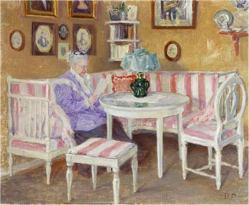 Reading Hour in a White Salon by 
																	Dagmar Furuhjelm