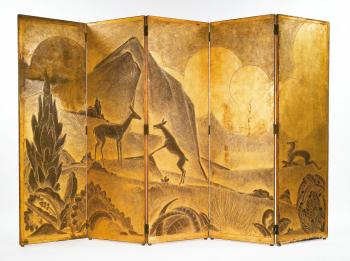 Five-panel Folding Screen by 
																			Leon Jallot