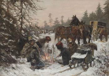 French cavalerists returning home by 
																	Jan Hoynck van Papendrecht