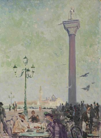 Afternoon on the Piazetta di San Marco, Venice by 
																	Edward Harry Handley-Read