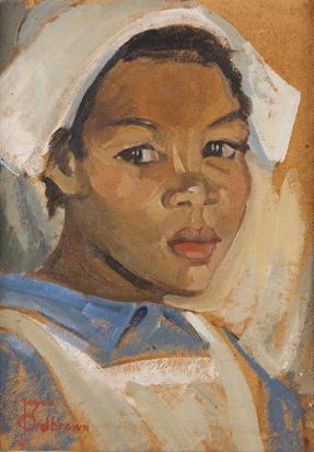 Portrait of a female sitter by 
																	Joyce Ordbrown