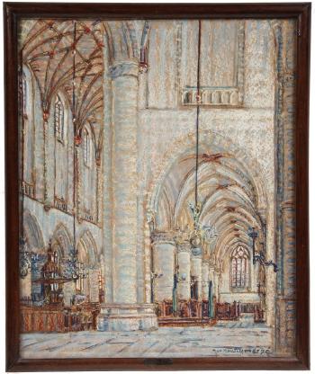 Interieur St. Bayo Kirche, Haarlem by 
																			Joseph van de Wall Perne