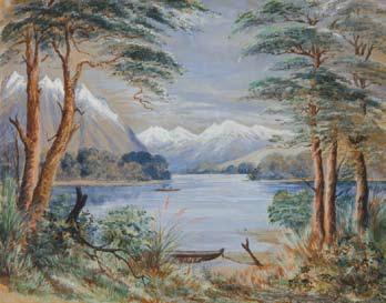 Lake Tarawhera before the eruption. Lake Tarawhera after the eruption by 
																			Edith Stanway Halcombe