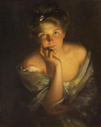 Portrait of Hilda Clark Flower by 
																	Charles Frederick Naegele
