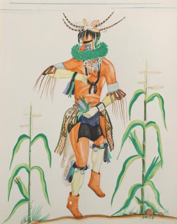Where the Muddy Head Meets the War God; Zuni Corn Dancer; and Zuni Fire God by 
																			 Kai-Sa
