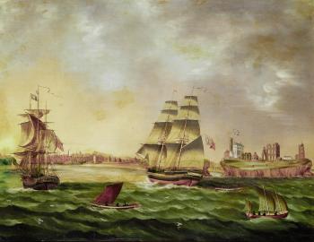 A view of Tynemouth by 
																	 Naive School
