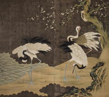 Cranes in a Landscape by 
																	 Kaneko Hosui