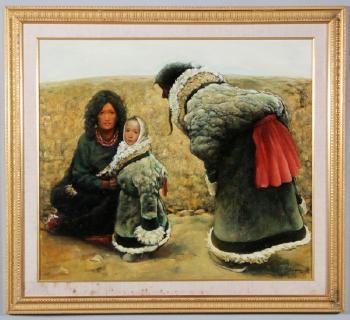 A Tibetan Woman and Child by 
																			 Lin Weiming