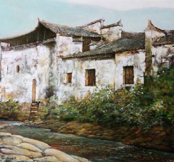 A Village Scene by 
																			 Lin Weiming