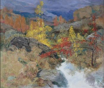 Landscape Scene with a Stream by 
																			 Wu Dihua