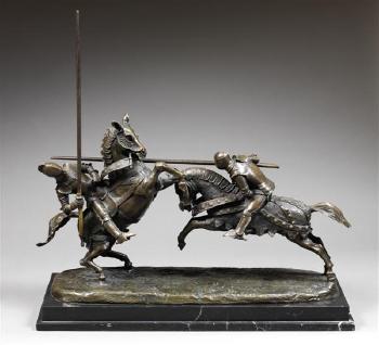 Combat du duc de Clarence et du chevalier de Lafontaine by 
																	Alfred-Emilien de Nieuwerkerke