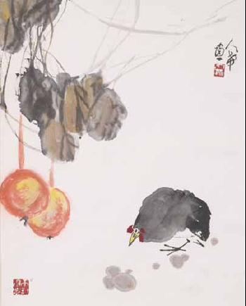 Huhn Und Kürbisse by 
																	 Zhang Renxi