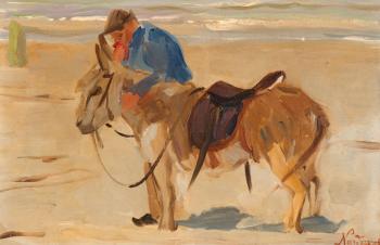 A donkey ride on the beach by 
																	Leo Nardus