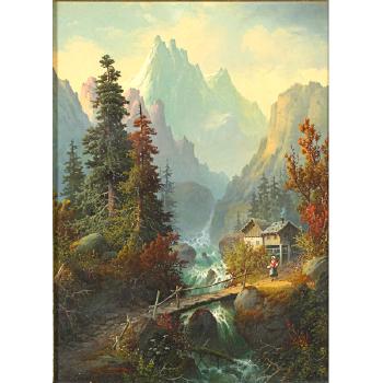 Alpine scene by 
																	John J Zang