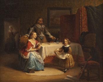 Familie im Salon by 
																	Wilhelmus Cornelius Chimaer van Oudendorp