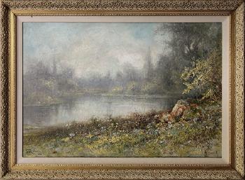 Lake in the mist by 
																	Benjamin Raborg