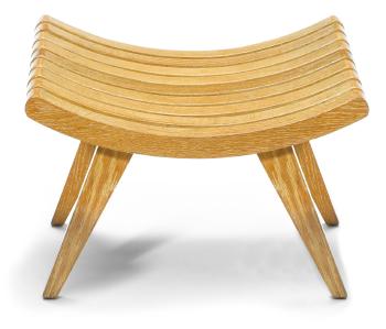 An Edward Durell Stone for Fulbright Furniture oak stool by 
																	 Fulbright Industries